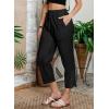 imageAcelitt Women Casual Lightweight Drawstring Elastic Waist Pants with Pockets SXXLBlack