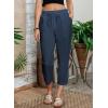 imageAcelitt Women Casual Lightweight Drawstring Elastic Waist Pants with Pockets SXXLBlue