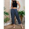 imageAcelitt Women Casual Lightweight Drawstring Elastic Waist Pants with Pockets SXXLBlue