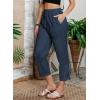 imageAcelitt Women Casual Lightweight Drawstring Elastic Waist Pants with Pockets SXXLBlue