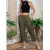 imageAcelitt Women Casual Lightweight Drawstring Elastic Waist Pants with Pockets SXXLGreen