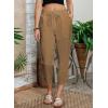 imageAcelitt Women Casual Lightweight Drawstring Elastic Waist Pants with Pockets SXXLKhaki