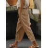 imageAcelitt Women Casual Lightweight Drawstring Elastic Waist Pants with Pockets SXXLKhaki