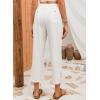 imageAcelitt Women Casual Lightweight Drawstring Elastic Waist Pants with Pockets SXXLWhite