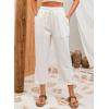 imageAcelitt Women Casual Lightweight Drawstring Elastic Waist Pants with Pockets SXXLWhite