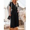 imageAcelitt Women Casual V Neck Short Sleeve Button Belted Wide Leg JumpsuitsSXXLKblack