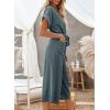 imageAcelitt Women Casual V Neck Short Sleeve Button Belted Wide Leg JumpsuitsSXXLKblue