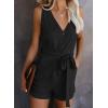 imageAcelitt Womens Casual Summer Crewneck Ruffle Sleeveless Rompers XSXXL2 Black