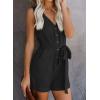 imageAcelitt Womens Casual Summer Crewneck Ruffle Sleeveless Rompers XSXXL2 Black