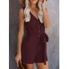 imageAcelitt Womens Casual Summer Crewneck Ruffle Sleeveless Rompers XSXXL4 Red