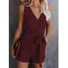 imageAcelitt Womens Casual Summer Crewneck Ruffle Sleeveless Rompers XSXXL4 Red
