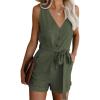 imageAcelitt Womens Casual Summer Crewneck Ruffle Sleeveless Rompers XSXXL2 Green