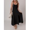 imageAcelitt Women 2025 Summer Sundress Casual Loose Sleeveless Beach Long Tank Dress Vacation Outfits with PocketsBlack