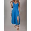 imageAcelitt Women 2025 Summer Sundress Casual Loose Sleeveless Beach Long Tank Dress Vacation Outfits with PocketsBlue