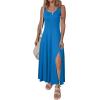 imageAcelitt Women 2025 Summer Sundress Casual Loose Sleeveless Beach Long Tank Dress Vacation Outfits with PocketsBlue