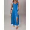 imageAcelitt Women 2025 Summer Sundress Casual Loose Sleeveless Beach Long Tank Dress Vacation Outfits with PocketsBlue