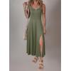 imageAcelitt Women 2025 Summer Sundress Casual Loose Sleeveless Beach Long Tank Dress Vacation Outfits with PocketsGreen