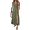 imageAcelitt Women 2025 Summer Sundress Casual Loose Sleeveless Beach Long Tank Dress Vacation Outfits with PocketsGreen