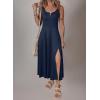 imageAcelitt Women 2025 Summer Sundress Casual Loose Sleeveless Beach Long Tank Dress Vacation Outfits with PocketsNavy Blue