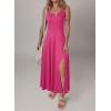 imageAcelitt Women 2025 Summer Sundress Casual Loose Sleeveless Beach Long Tank Dress Vacation Outfits with PocketsRose