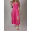 imageAcelitt Women 2025 Summer Sundress Casual Loose Sleeveless Beach Long Tank Dress Vacation Outfits with PocketsRose