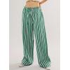 imageAcelitt Women Casual Drawstring Elastic Waist Loose Wide Leg Striped Pants with Pockets SXXLLight Green
