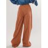 imageAcelitt Women Casual Drawstring Elastic Waist Loose Wide Leg Striped Pants with Pockets SXXLRed