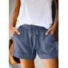 imageAcelitt Women Comfy Drawstring Casual Elastic Waist Pocketed ShortsS3XLCblue
