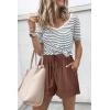 imageAcelitt Women Comfy Drawstring Casual Elastic Waist Pocketed ShortsS3XLCbrown