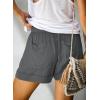 imageAcelitt Women Comfy Drawstring Casual Elastic Waist Pocketed ShortsS3XLCdark Gray
