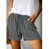 imageAcelitt Women Comfy Drawstring Casual Elastic Waist Pocketed ShortsS3XLCdark Gray