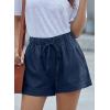 imageAcelitt Women Comfy Drawstring Casual Elastic Waist Pocketed ShortsS3XLCnavy Blue