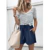 imageAcelitt Women Comfy Drawstring Casual Elastic Waist Pocketed ShortsS3XLCnavy Blue