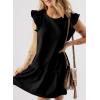 imageAcelitt Womens Casual Summer Crewneck Babydoll Flowy Tiered Mini Dress SXXLBlack