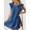 imageAcelitt Womens Casual Summer Crewneck Babydoll Flowy Tiered Mini Dress SXXLBlue