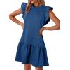 imageAcelitt Womens Casual Summer Crewneck Babydoll Flowy Tiered Mini Dress SXXLBlue
