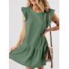 imageAcelitt Womens Casual Summer Crewneck Babydoll Flowy Tiered Mini Dress SXXLGreen
