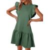 imageAcelitt Womens Casual Summer Crewneck Babydoll Flowy Tiered Mini Dress SXXLGreen