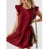 imageAcelitt Womens Casual Summer Crewneck Babydoll Flowy Tiered Mini Dress SXXLRed