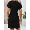 imageAcelitt Womens Casual Summer Twist Front V Neck Short Sleeve Mini Dress SXXLBlack