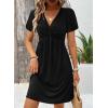 imageAcelitt Womens Casual Summer Twist Front V Neck Short Sleeve Mini Dress SXXLBlack