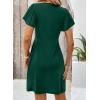 imageAcelitt Womens Casual Summer Twist Front V Neck Short Sleeve Mini Dress SXXLDark Green