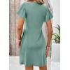 imageAcelitt Womens Casual Summer Twist Front V Neck Short Sleeve Mini Dress SXXLGreen