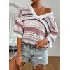 imageAcelitt Womens Short Sleeve Crochet Knit Sweater Hollow Out Striped Tops Beach Vacation Cruise OutfitsCpurple Stripe