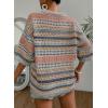 imageAcelitt Womens Short Sleeve Crochet Knit Sweater Hollow Out Striped Tops Beach Vacation Cruise OutfitsGray Stripe
