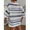 imageAcelitt Womens Short Sleeve Crochet Knit Sweater Hollow Out Striped Tops Beach Vacation Cruise OutfitsLight Gray Stripe