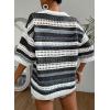 imageAcelitt Womens Short Sleeve Crochet Knit Sweater Hollow Out Striped Tops Beach Vacation Cruise OutfitsNewblack Stripe