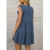 imageAcelitt Womens Summer Dresses 2025 Beach Casual Deep V Neck Loose Sundress Short Sleeve Mini DressYblue