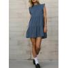 imageAcelitt Womens Summer Dresses 2025 Beach Casual Deep V Neck Loose Sundress Short Sleeve Mini DressYblue
