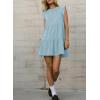 imageAcelitt Womens Summer Dresses 2025 Beach Casual Deep V Neck Loose Sundress Short Sleeve Mini DressYlight Blue